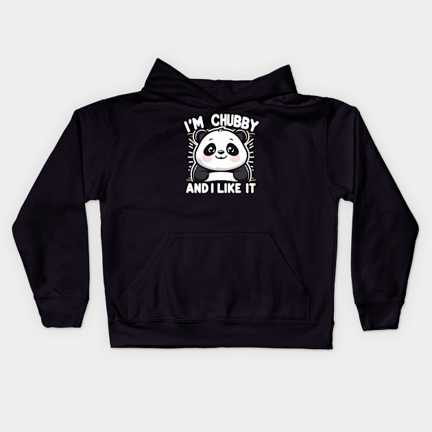 Cute chubby panda Kids Hoodie by Coowo22